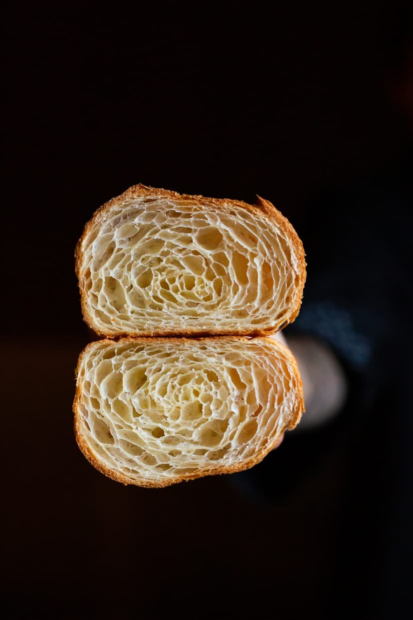 Sliced bread showing layered interior